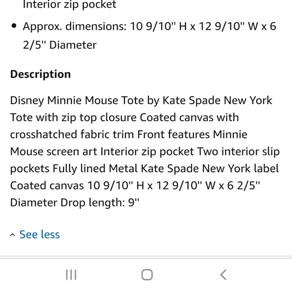 FINAL NWT!!! 2 left!! Kate Spade Minnie Mouse Tote - Picture 7 of 11